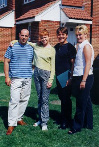 Mark and Tanya Shaw with Patsy Palmer (Bianca Jackson) and Sid Owen (Ricky Butcher) in 1999