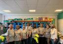 Pictured are the WD6 Food Support volunteers at Parkside Community Primary School in Borehamwood, along with two of the school's governors. WD6 Food Group received £1,850 to support its work