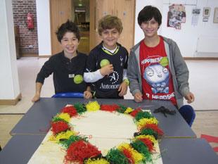 Alyth pupils in Year 6 made table decorations for a charity dinner to be held on World Aids Day
