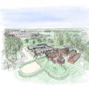 An illustration of how Home Farm in Elstree could be redeveloped into a new business space