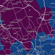 Areas in purple are where Covid infection rates are higher. Credit: UK Government Covid dashboard
