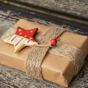 Plain brown recyclable wrapping paper, pictured above. Photo via Pixabay.