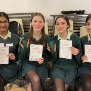 The victorious Year 10 pupils from Haberdashers' Girls' School