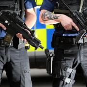 Armed police were involved in a search yesterday