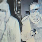 Images of two masked people have been released. Credit: Hertfordshire Constabulary