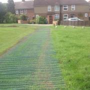 Complaints were made to the council about matting on a grass verge at the property