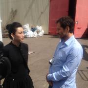 The group, led by Chinese film star Qin Hai Lu was given a tour of the Studios by managing director Roger Morris.
