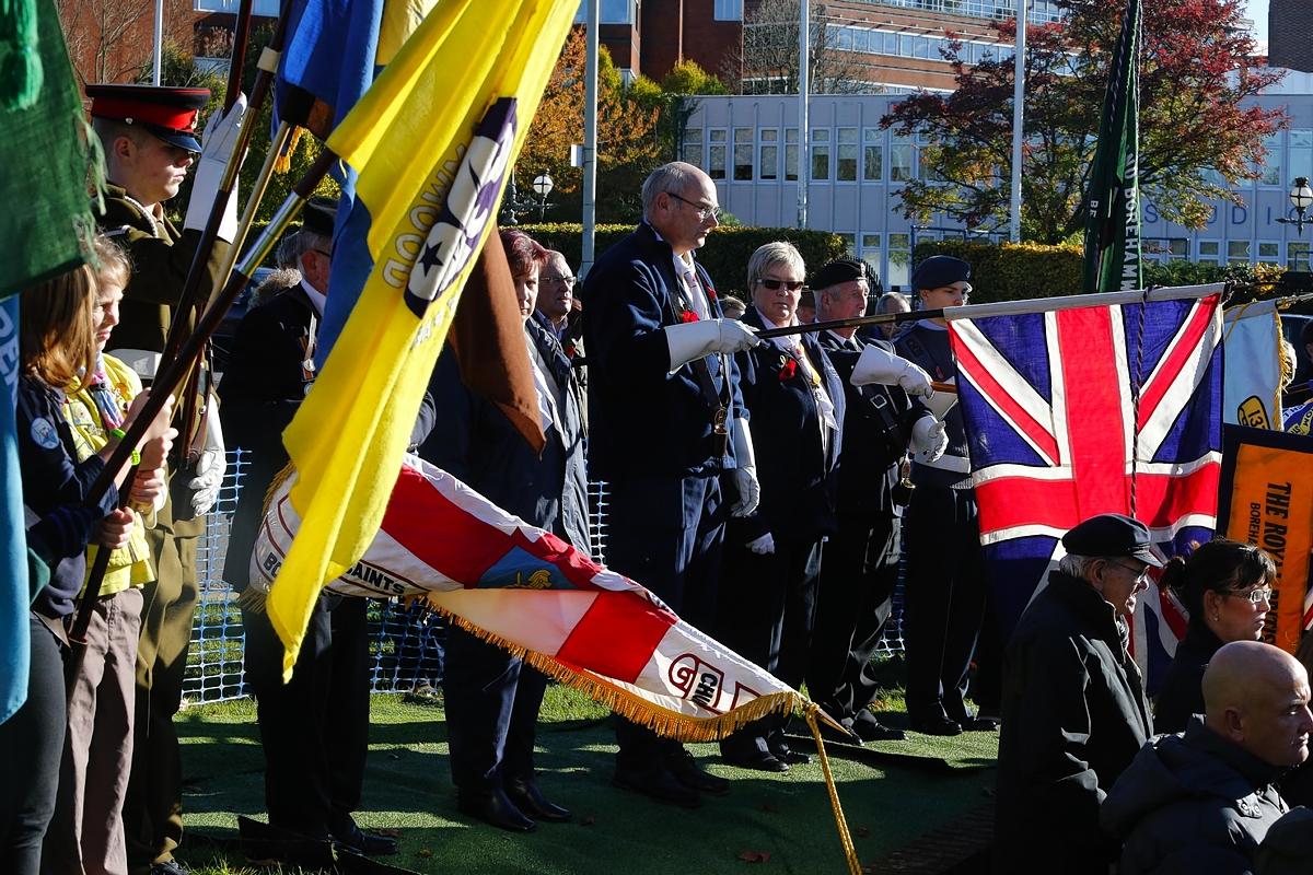 Andrew Grady, vice chairman of Borehamwood and Elstree Twin Town Association, played the Last Post before the two minute silence and a service led by Rev Richard Leslie of St Michael’s Church and Rev Tim Warr of All Saints Church.