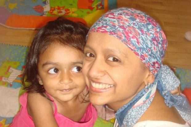 Rinal Patel with daughter Shona during treatment