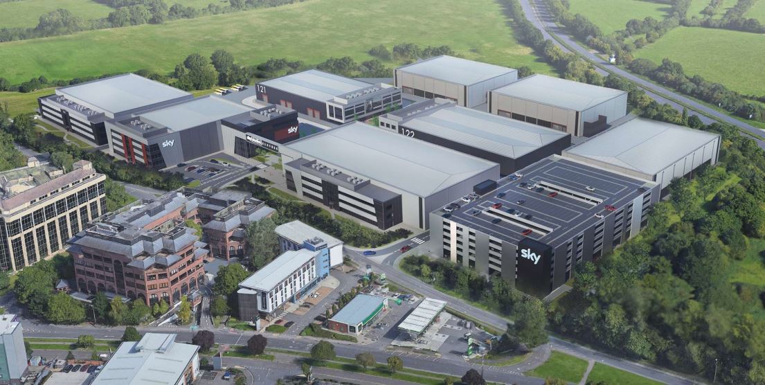 CGI of the 32 acre Sky Studios Elstree development which is under construction 
