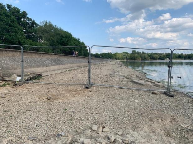 Borehamwood Times: The reservoir pictured in 2020 after drainage