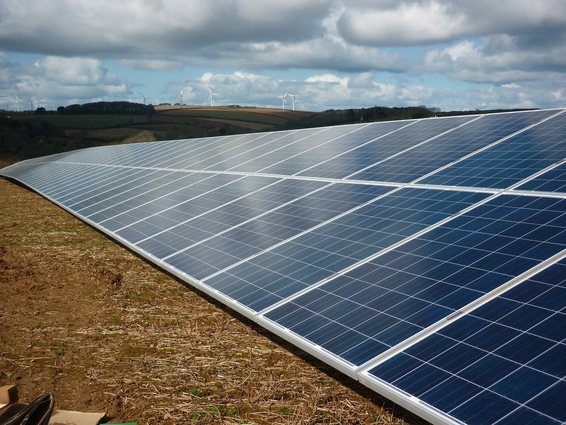 Stock image of a solar farm