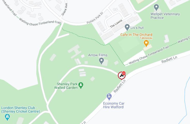This map from One Network indicating where the road closure is outside the entrance to Shenley Park