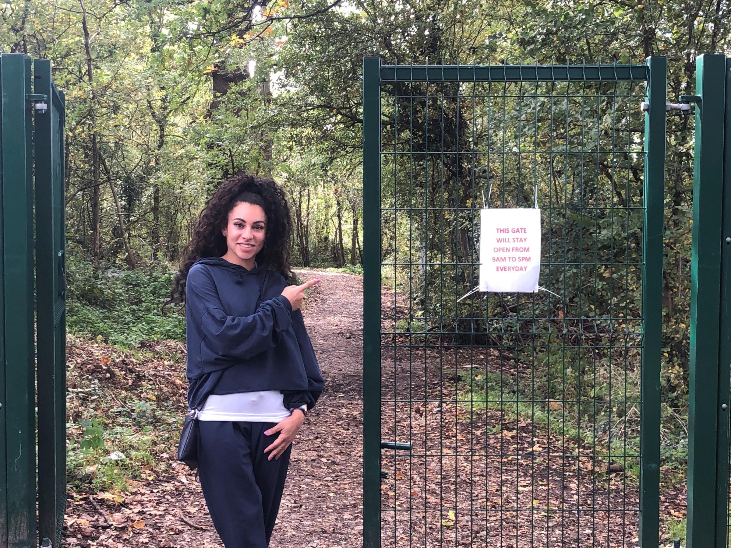 Cllr Clapper pictured at Aldenham Reservoir as part of a campaign to keep a reservoir walk open to the public
