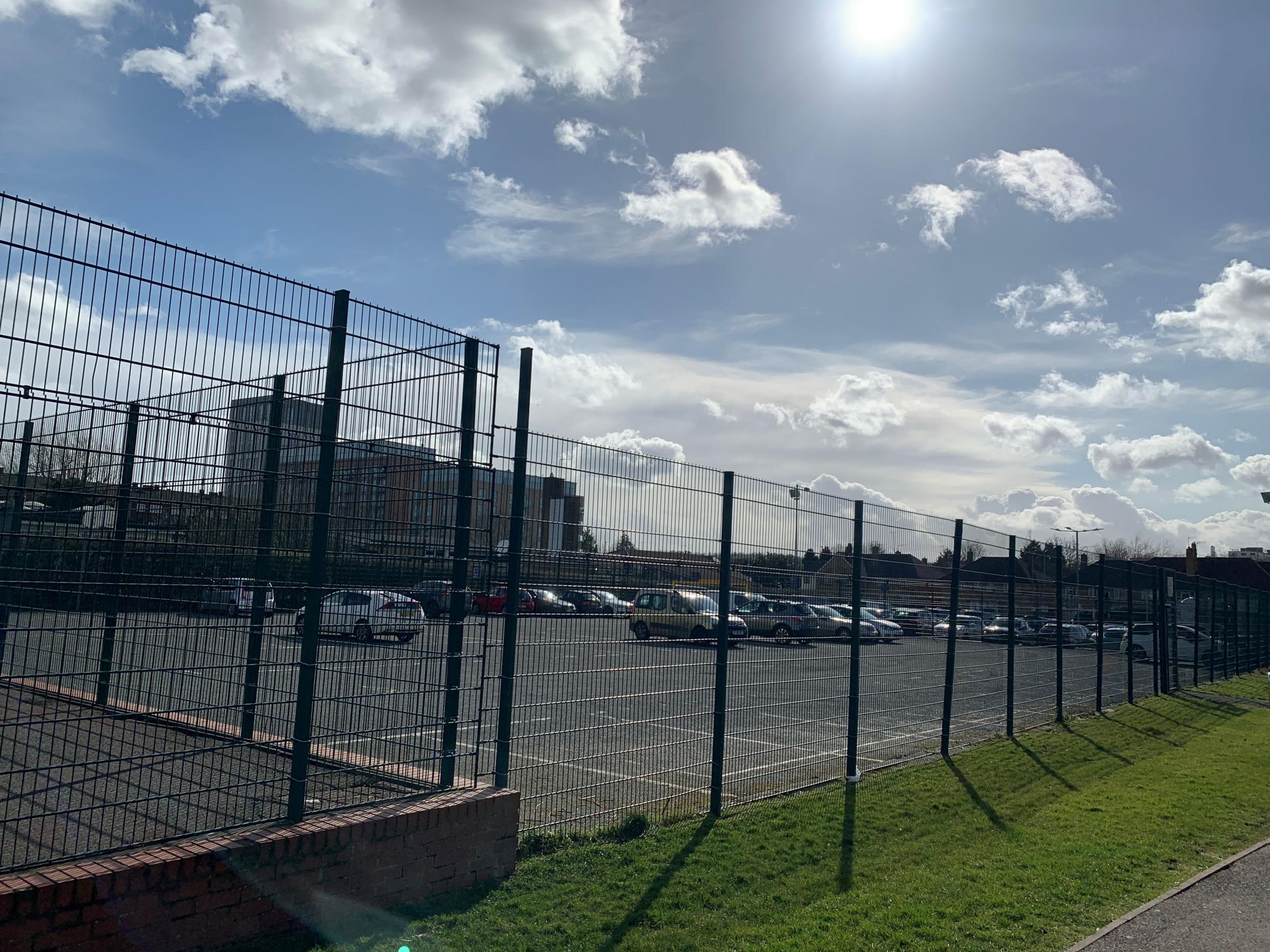 Pictured is the courts on Friday, which only had permission to operate as a car park up until September 2019