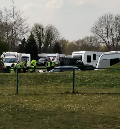 Police officers in Aberford Park on Tuesday afternoon. Credit: Councillor Glenn Briski