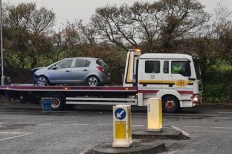 The Vauxhall Corsa involved on a recovery truck. Credit: Jay Browring