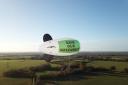 A blimp over Hertsmere by the Save Hertsmere campaign group that says 'Save Our Green Belt'