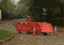 A photo of a previous road closure in Radlett Lane in Shenley