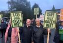 Campaigners at a protest in Borehamwood in September calling for the green belt to be 'saved' from development