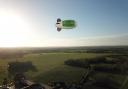 A blimp over green belt in Hertsmere that reads 'save our green belt'. Credit: Save Radlett Campaign Group