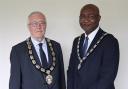 Cllr John Graham, left, is the new mayor of Hertsmere, while Victor Eni has been appointed deputy mayor. Credit: Hertsmere Borough Council