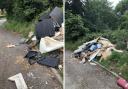 The rubbish was illegally dumped in Galley Lane on the Hertsmere/Barnet border, but within the Hertsmere boundary. Credit: Hertsmere Borough Council