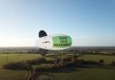 A blimp over Hertsmere by the Save Hertsmere campaign group that says 'Save Our Green Belt'