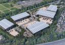 This proposal for five warehouses on the A41 in Bushey has been approved