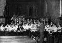 Collective voice: Sylvia Bullwinkle performing with the Radlett Choral Society at All Saints Church in Borehamwood in 1963