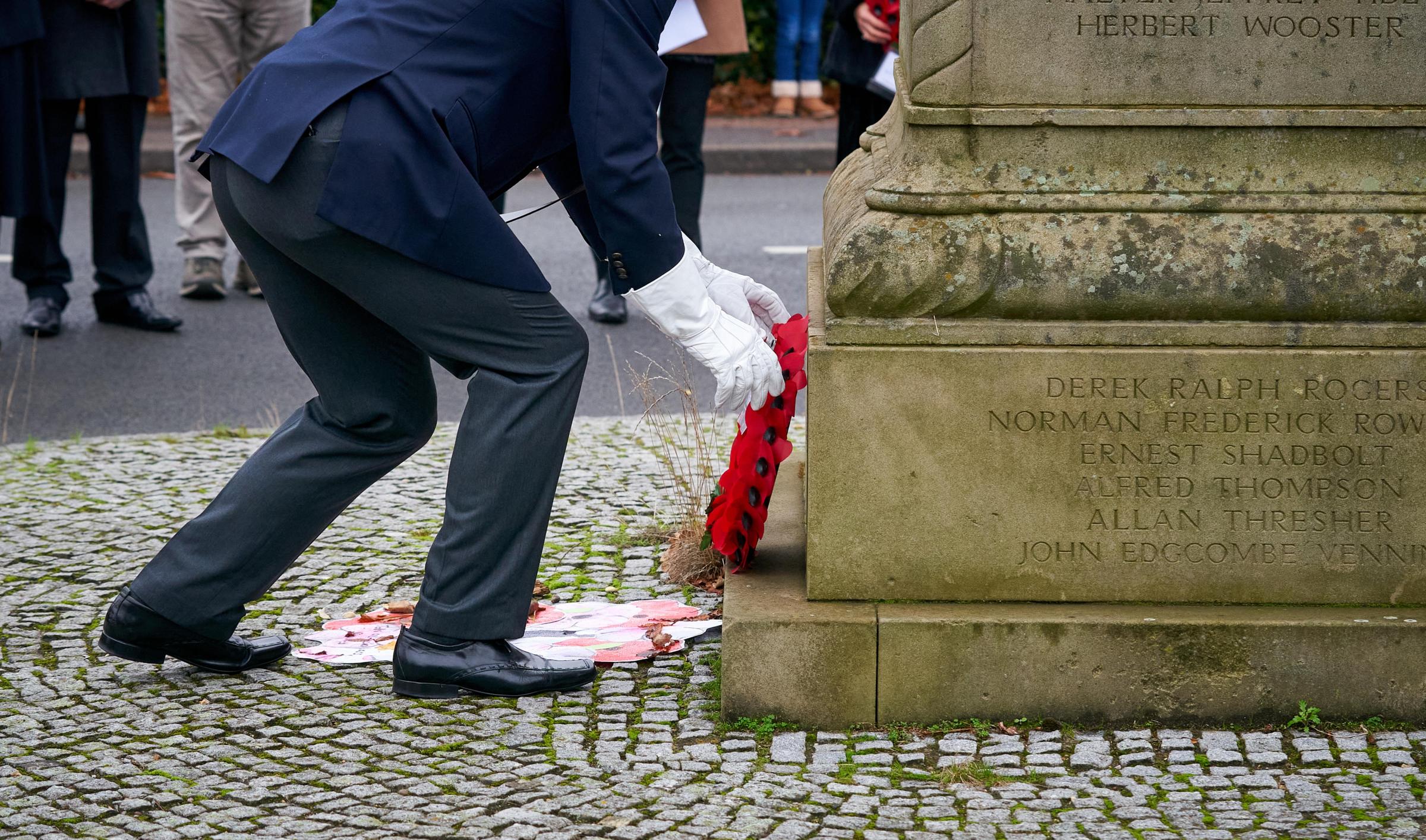 Wreaths were laid by the memorial (Photo: Simon Jacobs)