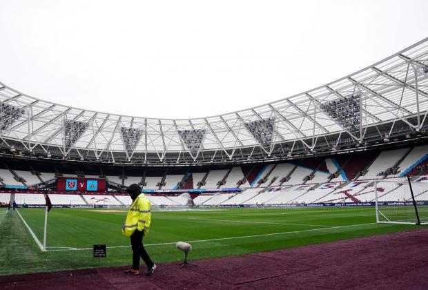 Borehamwood Times: A general view of a steward by the pitch before the Premier League match at the London Stadium, London