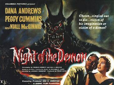 A poster for Night of the Demon, shot in Elstree