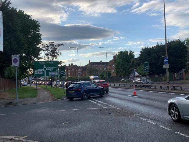 Borehamwood Times: One lane is closed on the A41 from Mill Hill Circus to Apex Corner