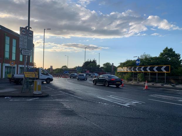 Borehamwood Times: Apex Corner roundabout, which despite the disruption, has been mostly clear