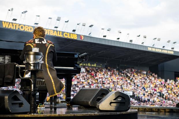 Sir Elton performing at one of the Vicarage Road shows Picture: Ben Gibson / HST Global Limited t/a Rocket Entertainment
