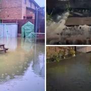 Flooding in two Borehamwood gardens