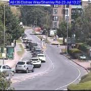 Traffic queuing in Elstree Way in Borehamwood as a result of roadworks. Credit: Hertfordshire County Council