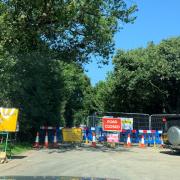 Dagger Lane closure at the junction with the A41, pictured in July