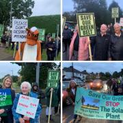 A protest took place in Borehamwood on September 30 over plans to build on green belt land across Hertsmere