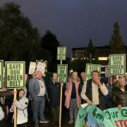 A protest held at the end of September 2021 ahead of a meeting that confirmed the draft local plan in Hertsmere would go out to consultation