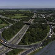 Junction 23 of the M25 where it meets the A1 in South Mimms, Hertfordshire. Credit: National Highways