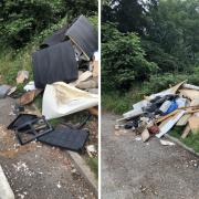 The rubbish was illegally dumped in Galley Lane on the Hertsmere/Barnet border, but within the Hertsmere boundary. Credit: Hertsmere Borough Council