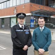Hertsmere police chief inspector Mark Bilsdon and deputy police and crime commissioner for Hertfordshire Lewis Cocking. Image: Herts PCC