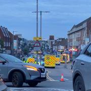 Emergency services in Shenley Road on Sunday evening. Image: Cllr Richard Butler