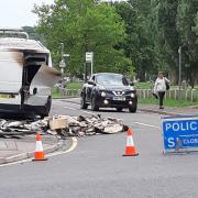 A police cordon in Arundel Drive as the van is recovered. Image: Clive Butchins