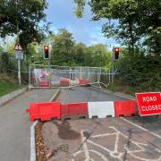 This bridge closure in Harper Lane is due to be lifted this afternoon (Friday October 21). Image: Alexander Mathewson