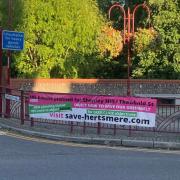 A banner opposing the development of 195 homes has been put up in Radlett at the junction of Watling Street and Shenley Hill by the Save Hertsmere campaign group