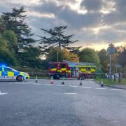 Emergency services in Porters Park Drive in Shenley on Thursday afternoon. Image: Beccy Copus