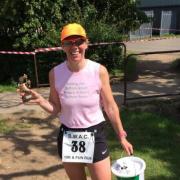 Fundraiser Allison Kaye took part in last weekend’s 10k run with her son Sam- managing to win the ladies’ race.